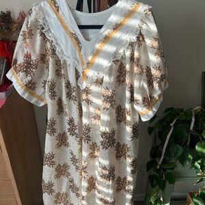 Handmade Cottagecore Prairie Dress Lace Trim Boho Western Tunic